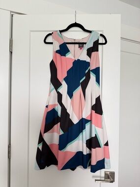 Vince Camuto Multicolor Geometric Sleeveless Mini Dress